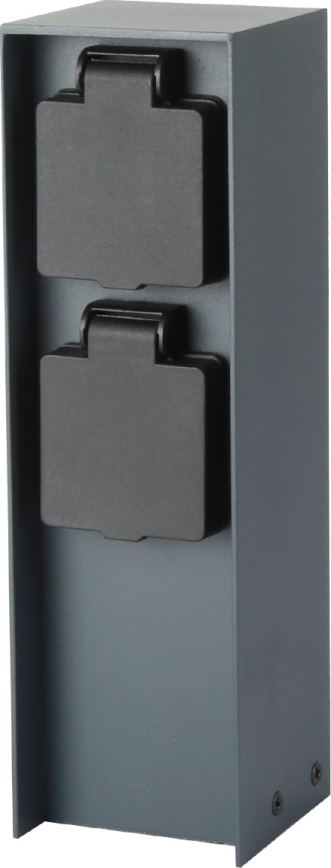 Brilagi - Στήλη υποδοχής πρίζας εξωτερικού χώρου PILLAR 2Z SCHUKO 230V IP44 ανθρακί