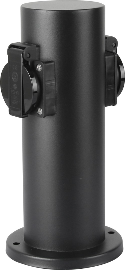 Brilagi - Στήλη υποδοχής πρίζας εξωτερικού χώρου PILLAR 2Z SCHUKO 230V IP44 μαύρο
