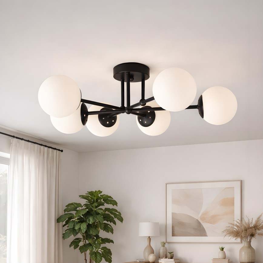 Brilagi - Στερεωμένος πολυέλαιος MALIVA 6xE14/15W/230V μαύρο/λευκό