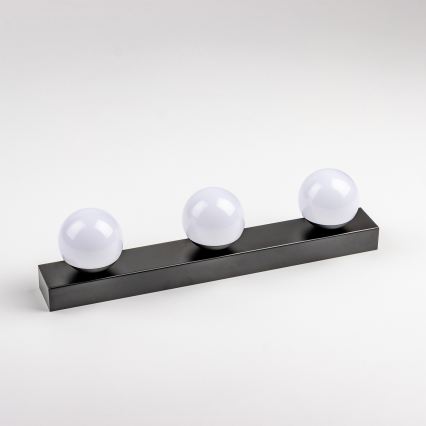 BRILAGI - ΣΕΤ 2x LED Επιτοίχιο φωτιστικό μπάνιου HOLLYWOOD 3xLED/3W/230V 39 cm IP44 μαύρο