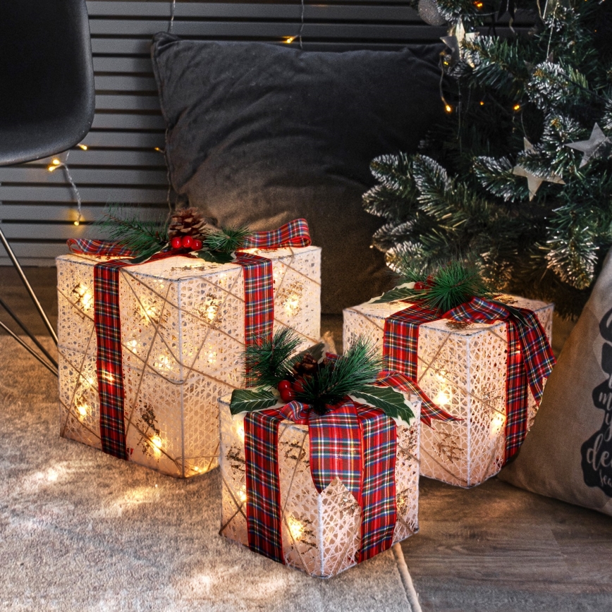 Brilagi - ΣΕΤ 3x LED εξωτερική χριστουγεννιάτικη διακόσμηση LED/230V IP44 δώρα