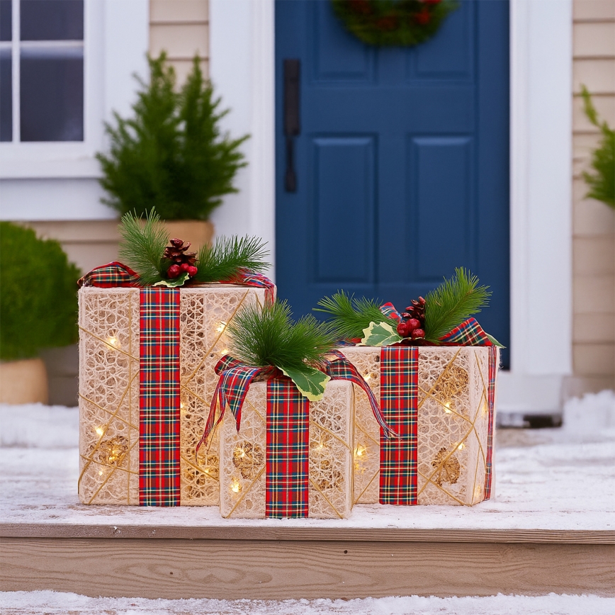 Brilagi - ΣΕΤ 3x LED εξωτερική χριστουγεννιάτικη διακόσμηση LED/230V IP44 δώρα