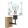 Brilagi - Παιδική επιτοίχια απλίκα BOBO WOOD 1xE27/25W/230V δρυς/μαύρο/λευκό/μπλε/με αρκουδάκια