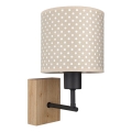 Brilagi - Παιδική επιτοίχια λάμπα BOBO WOOD 1xE27/25W/230V δρυς/μαύρο/μπεζ/πουά