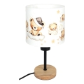 Brilagi - Παιδικό επιτραπέζιο φωτιστικό BOBO WOOD 1xE27/25W/230V δρυς/μαύρο/λευκό/αρκουδάκια