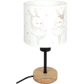 Brilagi - Παιδικό επιτραπέζιο φωτιστικό BOBO WOOD 1xE27/25W/230V δρυς/μαύρο/λευκό/κουνελάκια