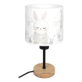 Brilagi - Παιδικό επιτραπέζιο φωτιστικό BOBO WOOD 1xE27/25W/230V δρυς/μαύρο/λευκό/κουνελάκια
