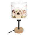 Brilagi - Παιδικό επιτραπέζιο φωτιστικό BOBO WOOD 1xE27/25W/230V δρυς/μαύρο/λευκό/ροζ/νεράιδες