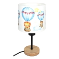 Brilagi - Παιδικό επιτραπέζιο φωτιστικό BOBO WOOD 1xE27/25W/230V δρυς/μαύρο/λευκό/ζωάκια