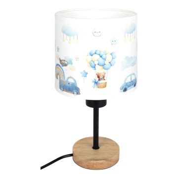 Brilagi - Παιδικό επιτραπέζιο φωτιστικό BOBO WOOD 1xE27/25W/230V δρυς/μαύρο/λευκό/μπλε/αρκουδάκια