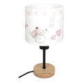 Brilagi - Παιδικό επιτραπέζιο φωτιστικό BOBO WOOD 1xE27/25W/230V δρυς/μαύρο/κρεμ/κουνελάκια