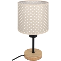 Brilagi - Παιδικό επιτραπέζιο φωτιστικό BOBO WOOD 1xE27/25W/230V δρυς/μαύρο/μπεζ/πουά