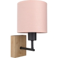 Brilagi - Παιδικό επιτοίχιο φωτιστικό BOBO WOOD 1xE27/25W/230V δρυς/μαύρο/ροζ