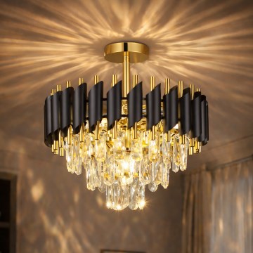 Brilagi - Πλαφονιέρα ECLIPSE 5xE14/10W/230V διάμ. 38 cm μαύρο/χρυσό