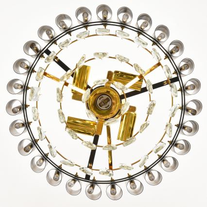 Brilagi - Πλαφονιέρα ECLIPSE 5xE14/10W/230V διάμ. 38 cm μαύρο/χρυσό