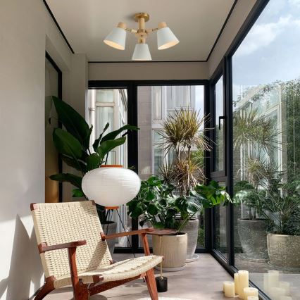 Brilagi - Πλαφονιέρα LUND WOOD 3xE27/40W/230V Ø 50 εκ., από ξύλο καουτσούκ