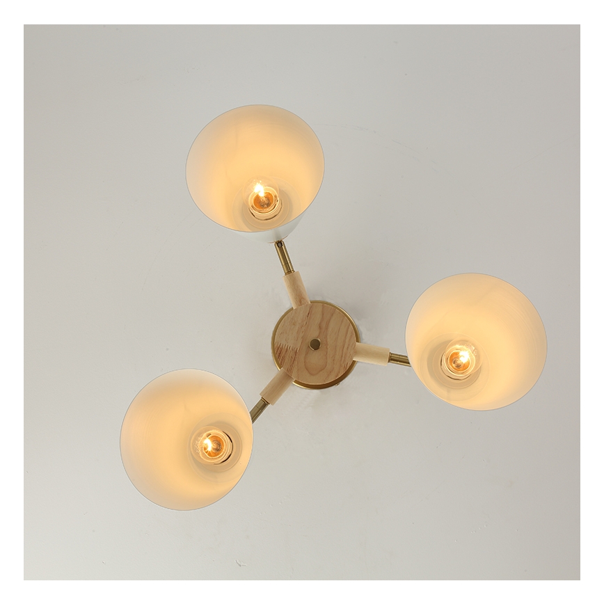 Brilagi - Πλαφονιέρα LUND WOOD 3xE27/40W/230V Ø 50 εκ., από ξύλο καουτσούκ