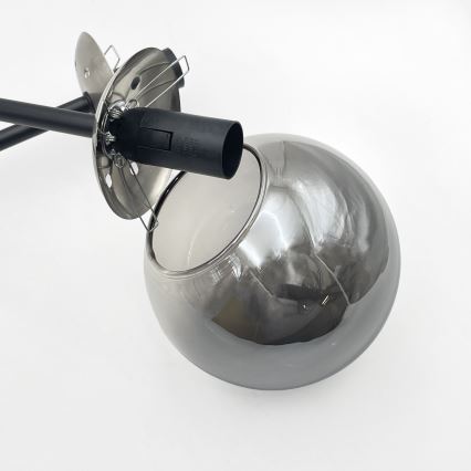 Brilagi - Πλαφονιέρα MALIVA 4xE14/15W/230V ματ χρώμιο/καπνιστό γυαλί