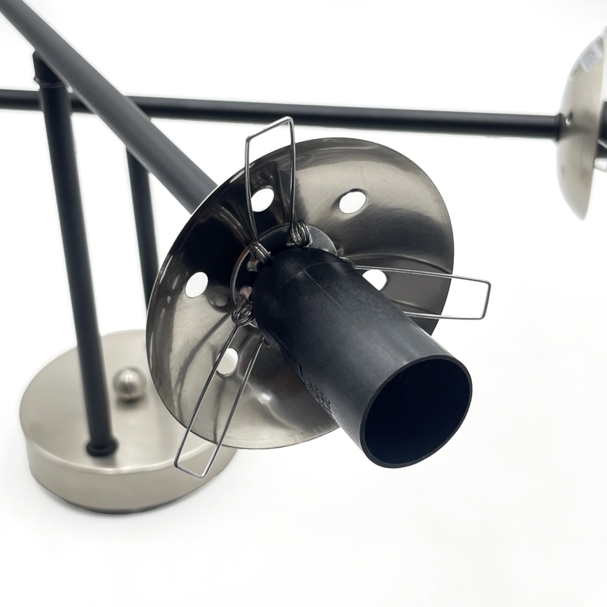 Brilagi - Πλαφονιέρα MALIVA 4xE14/15W/230V ματ χρώμιο/καπνιστό γυαλί