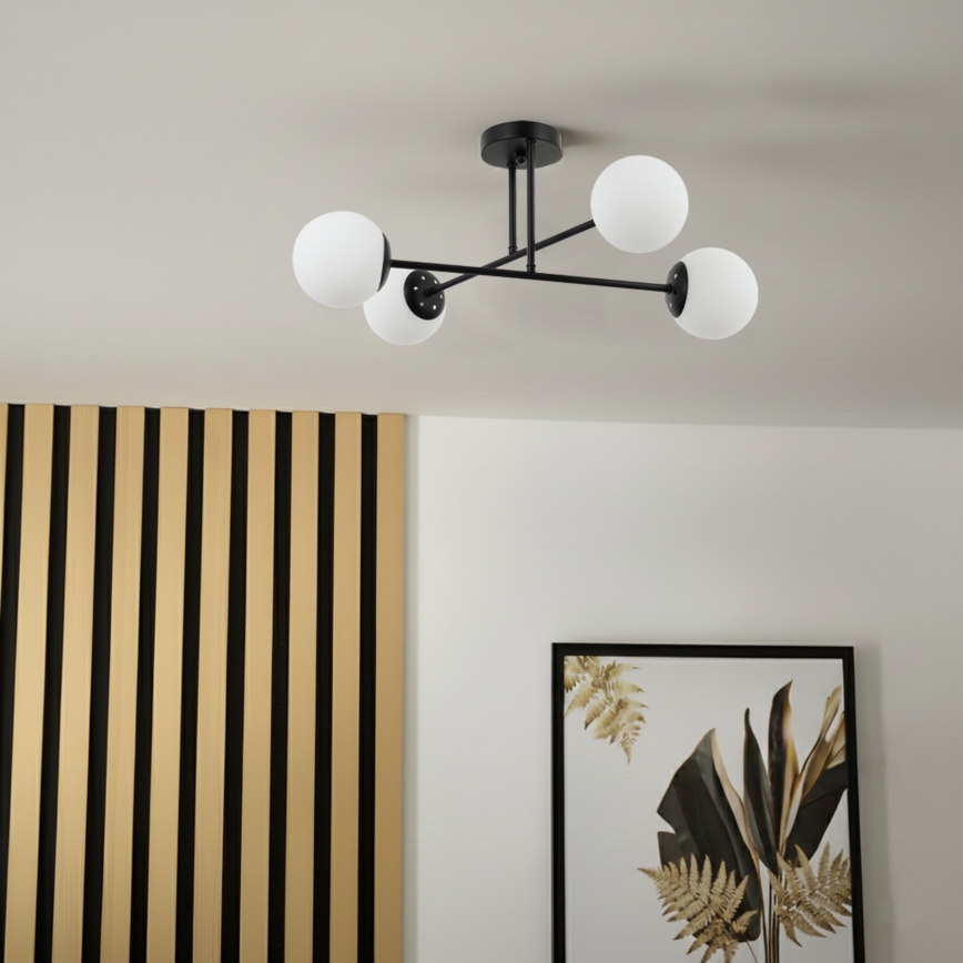 Brilagi - Πλαφονιέρα MALIVA 4xE14/15W/230V μαύρο/λευκό