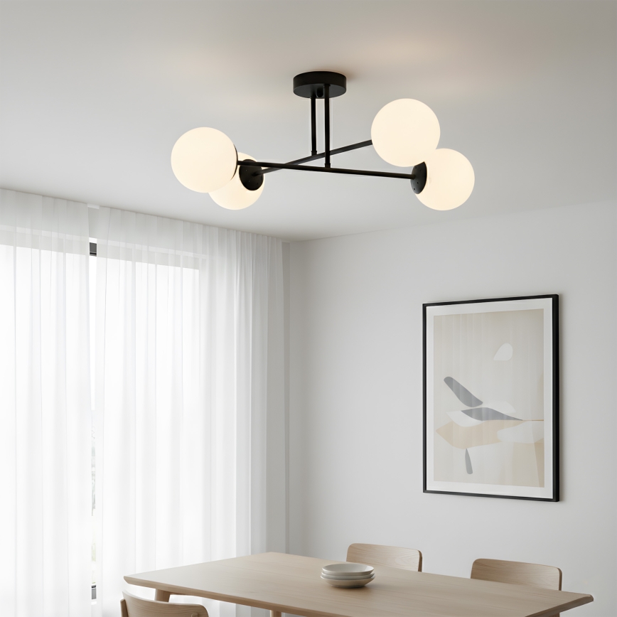 Brilagi - Πλαφονιέρα MALIVA 4xE14/15W/230V μαύρο/λευκό