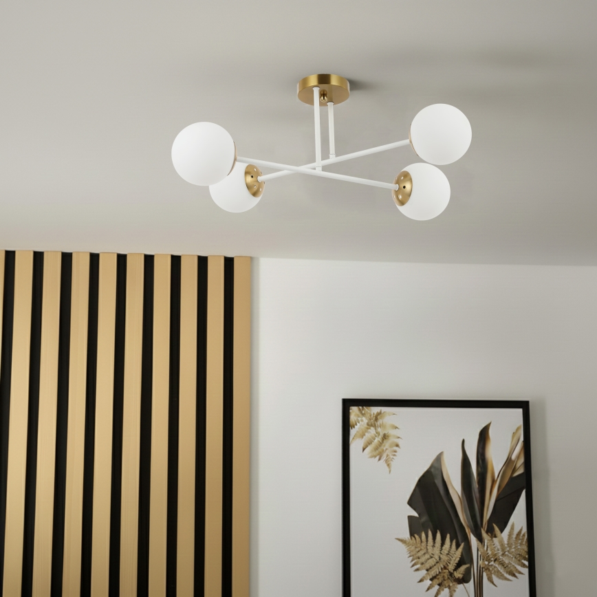 Brilagi - Πλαφονιέρα MALIVA 4xE14/15W/230V χρυσό/λευκό