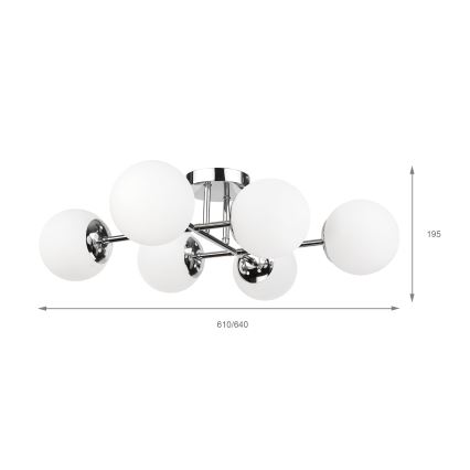 Brilagi - Πλαφονιέρα MALONY 6xE14/20W/230V γυαλιστερό χρώμιο