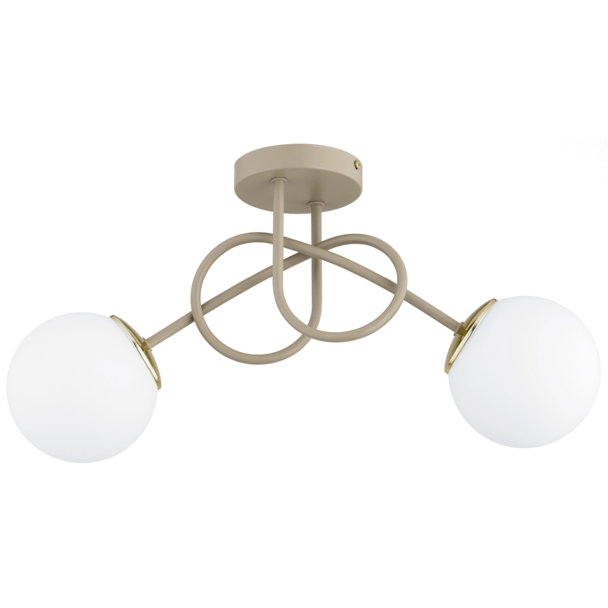 Brilagi - Πλαφονιέρα MILO ECRU 2xE27/60W/230V μπεζ/χρυσό