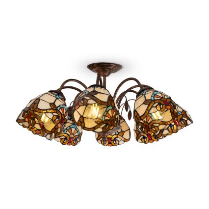 Brilagi - Πλαφονιέρα βιτρό Tiffany MIRABELLA 8xE27/60W/230V διάμ. 68 cm