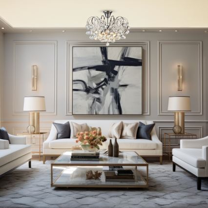 Brilagi - Πλαφονιέρα οροφής CRYSTAL 6xE14/60W/230V γυαλιστερό χρώμιο