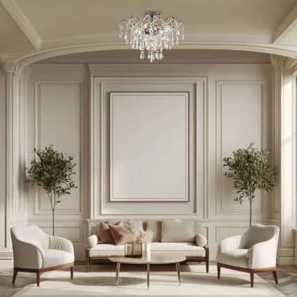 Brilagi - Πλαφονιέρα οροφής CRYSTAL 6xE14/60W/230V γυαλιστερό χρώμιο