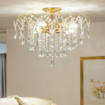 Brilagi - Πλαφονιέρα οροφής CRYSTAL 6xE14/60W/230V χρυσό