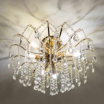 Brilagi - Πλαφονιέρα οροφής CRYSTAL 6xE14/60W/230V χρυσό