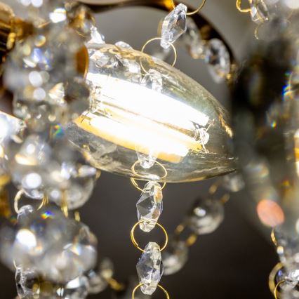 Brilagi - Πλαφονιέρα οροφής CRYSTAL 6xE14/60W/230V χρυσό