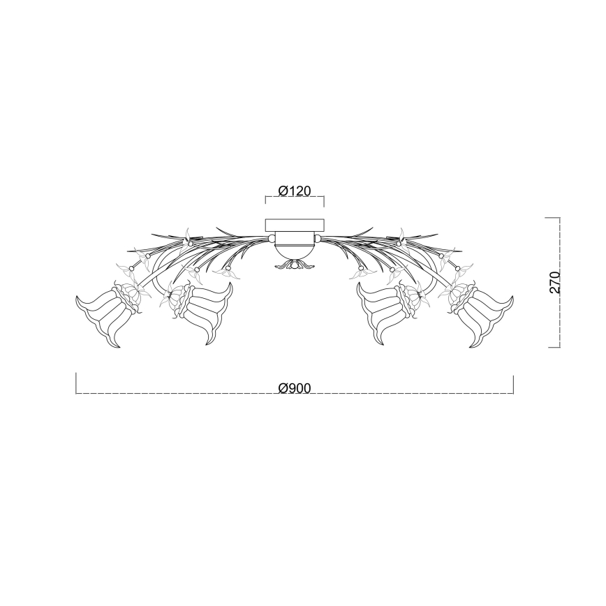 Brilagi - Πλαφονιέρα οροφής FLORA 6xE14/60W/230V