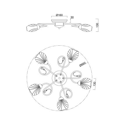 Brilagi - Πλαφονιέρα οροφής MEGAPOLIS 5xE14/60W/230V γυαλιστερό χρώμιο