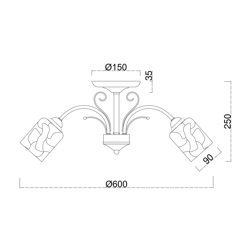 Brilagi - Πλαφονιέρα οροφής MEGAPOLIS 5xE14/60W/230V χρυσό