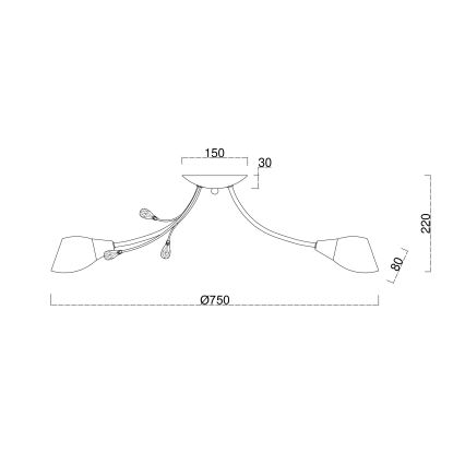 Brilagi - Πλαφονιέρα οροφής MEGAPOLIS 8xE14/60W/230V μπρονζέ