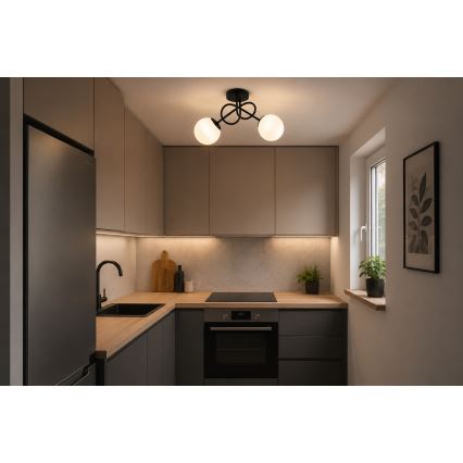 Brilagi - Πλαφονιέρα οροφής MILO 2xE27/60W/230V μαύρο