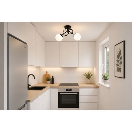 Brilagi - Πλαφονιέρα οροφής MILO 2xE27/60W/230V μαύρο