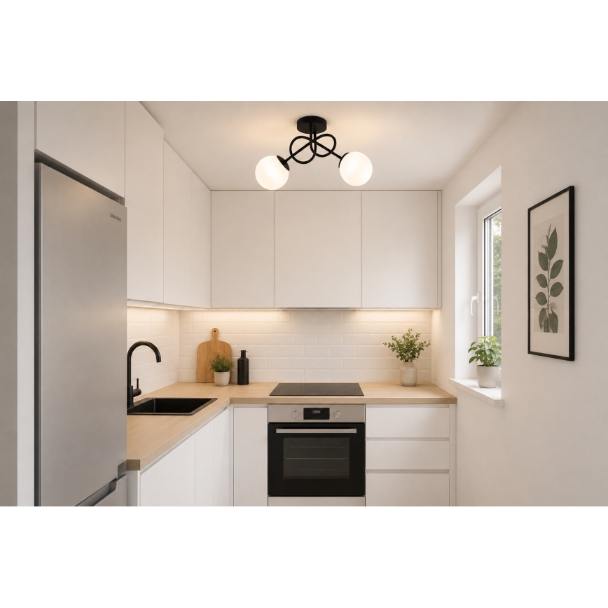 Brilagi - Πλαφονιέρα οροφής MILO 2xE27/60W/230V μαύρο