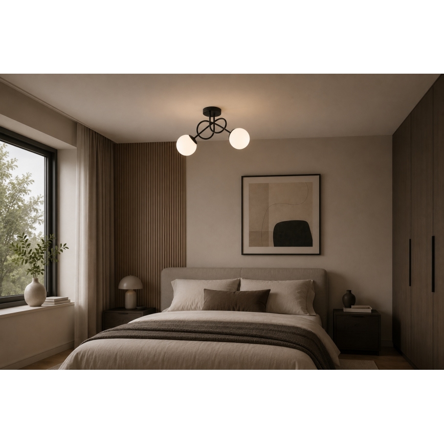 Brilagi - Πλαφονιέρα οροφής MILO 2xE27/60W/230V μαύρο