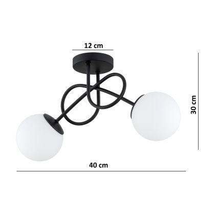 Brilagi - Πλαφονιέρα οροφής MILO 2xE27/60W/230V μαύρο
