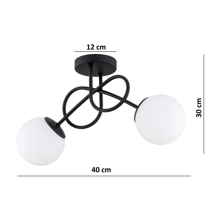 Brilagi - Πλαφονιέρα οροφής MILO 2xE27/60W/230V μαύρο