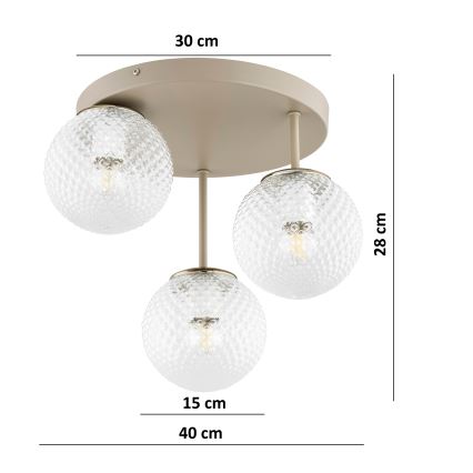 Brilagi - Πλαφονιέρα οροφής STELLA 3xE27/60W/230V μπεζ/χρυσό
