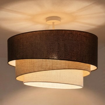 Brilagi - Πλαφονιέρα οροφής TRIO 3xE27/60W/230V Ø 60 cm καφέ/μπεζ/λευκό