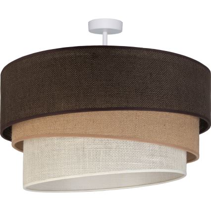 Brilagi - Πλαφονιέρα οροφής TRIO 3xE27/60W/230V Ø 60 cm καφέ/μπεζ/λευκό