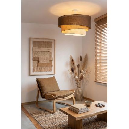 Brilagi - Πλαφονιέρα οροφής TRIO 3xE27/60W/230V Ø 60 cm καφέ/μπεζ/λευκό