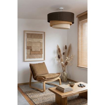 Brilagi - Πλαφονιέρα οροφής TRIO 3xE27/60W/230V Ø 60 cm καφέ/μπεζ/λευκό