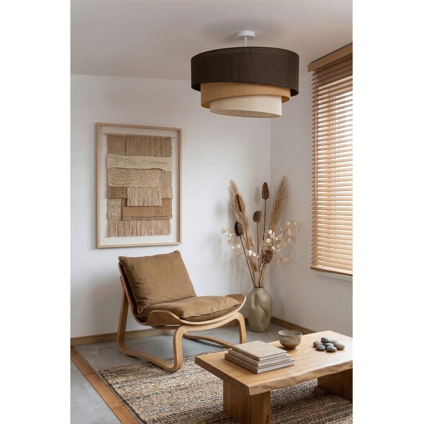 Brilagi - Πλαφονιέρα οροφής TRIO 3xE27/60W/230V Ø 60 cm καφέ/μπεζ/λευκό